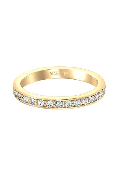 ELLI Ring Damen Band Memoire mit Kristallen aus 925 Sterling Silber
