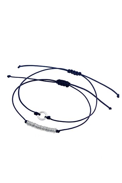ELLI Brățară Damă Set De 2 Cercuri Nailon De bază Din Argint Sterling 925