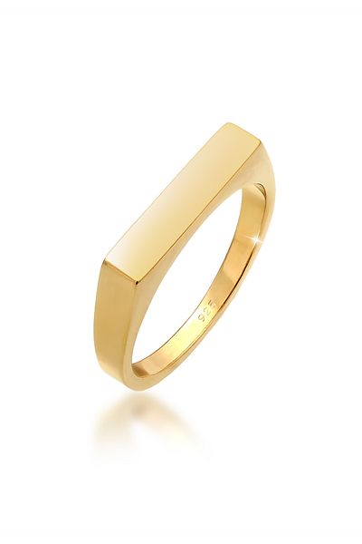 ELLI Ring Ladies Signet Square Geo Design Basic In 925 Sterling Silver