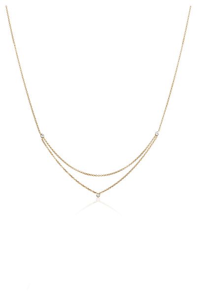 ELLI Necklace Ladies Basic Layer Look With Crystals In 925 Sterling Silver