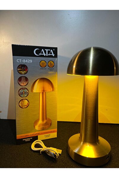 Cata Ct-8429 Şarjlı Masa Lambası 3 Renk Dim Edilebilir Gold
