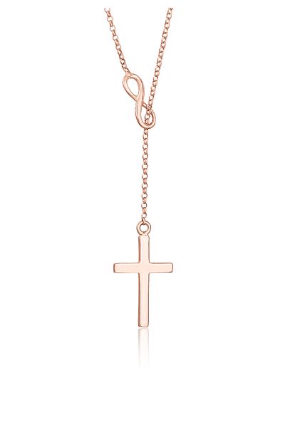 ELLI Náhrdelník ze stříbra 925 - Infinity Cross Y-Chain