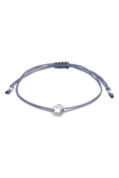 ELLI Armband Damen Kreis verschlungen rund mit Textilband in 925 Sterling Silber