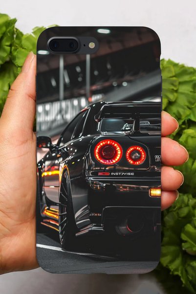 Snacase حافظة سيليكون بنمط نيسان GTR متوافقة مع هاتف Apple iPhone 7 Plus ومطب...
