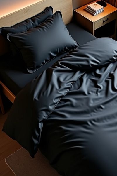 Rimo Home Комплект еластичен единичен пухкав калъф за завивка Dark Series Black Is Black