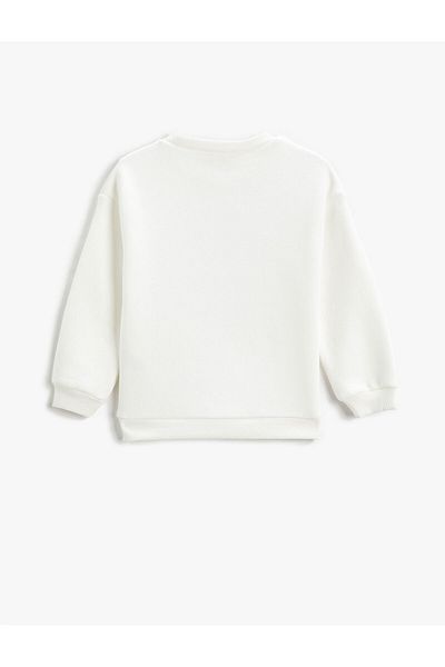 Koton Double Sided Sequin Embroidered Sweatshirt Crew Neck