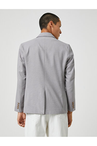 Koton Basic Blazer Ceket Geniş Yaka Düğmeli Cep Detaylı