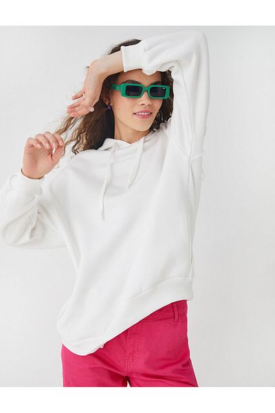 Koton Oversize Hooded Sweatshirt with Fleece Inside
