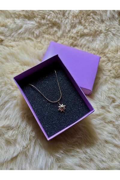 STAİNLES Steel North Star Thin Chain Steel Necklace