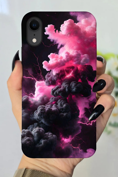 Snacase جراب سيليكون مطبوع عالي الدقة بنمط سحابي متوافق مع هاتف Apple iPhone XR