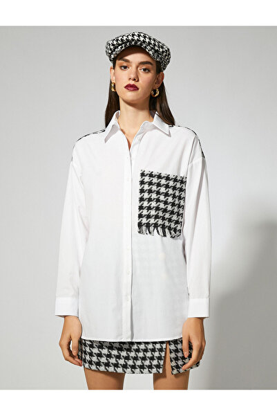 Koton Oversize Shirt with Pocket Detail