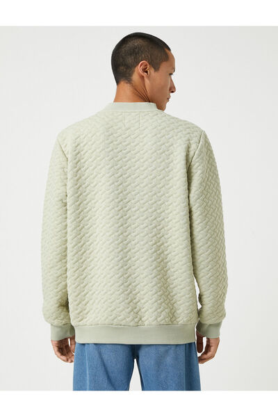 Koton Základní texturovaná mikina Crew Neck Dlouhý rukáv