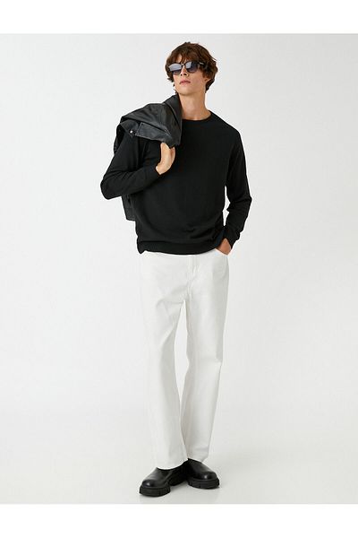 Koton Basic Knitwear Sweater Crew Neck Slim Cut