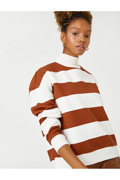 Koton Crew Neck Sweatshirt Long Sleeve With Fleece Inside