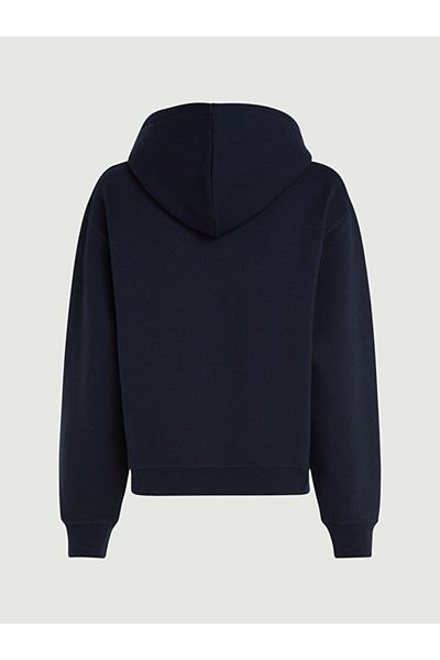 Tommy Hilfiger Women's Hooded Neck Regular Fit Cotton Long Sleeve Blue Sweatshirt Ww0Ww41245-Dw5