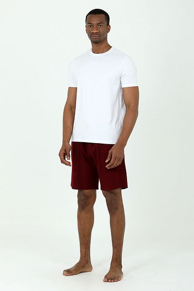Damat Groom Waffle Burgundy Shorts and T-Shirt Set