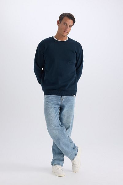 DeFacto Oversize mikina Wide Fit Crew Neck Thick Basic Plain T5139Az24Au