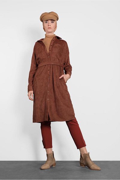 Alvina Velvet Corner Button Tunic 40301