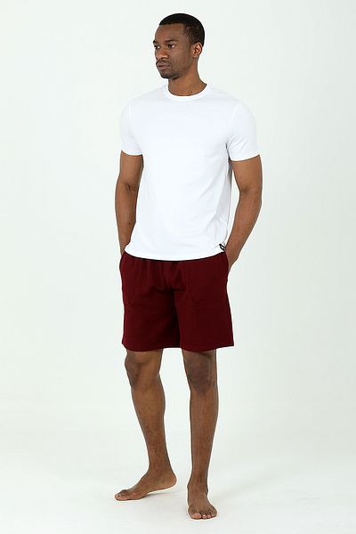 Damat Groom Waffle Burgundy Shorts and T-Shirt Set