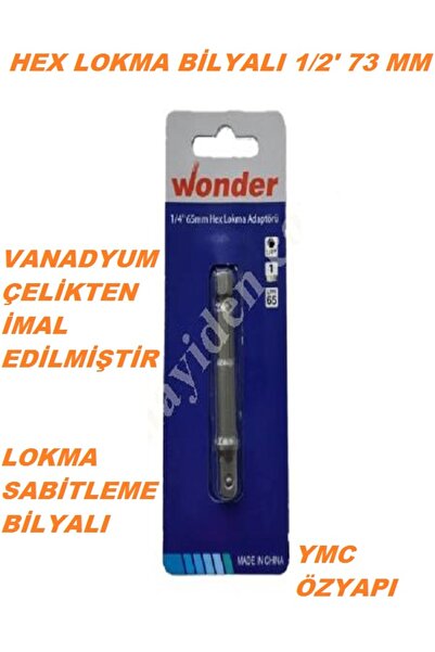 VONDER WONDER HEX LOKMA ADAPTÖRÜ 1/2'' 73MM UZUNLUK VANADYUM ÇELİKTEN İMAL  M...