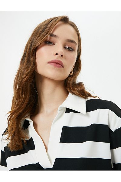 Koton Polo Neck Sweatshirt Long Sleeve Standard Cut