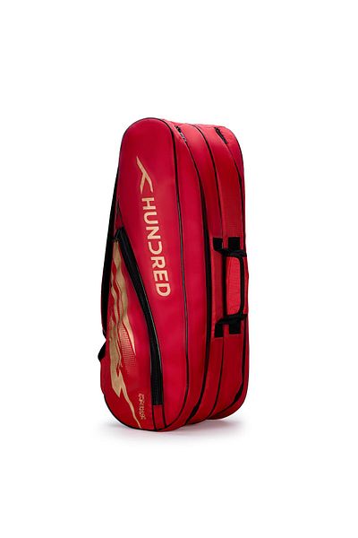 Hundred Cosmogear Badminton Kit-Bag (Red) | Double Zipper| Bag with Front Zipper Pocket