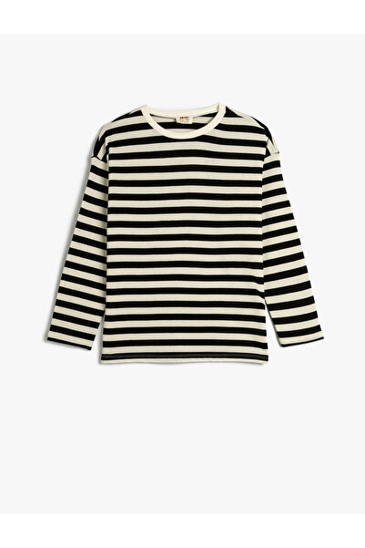 Koton Long Sleeve Oversize Cotton T-Shirt - Crew Neck
