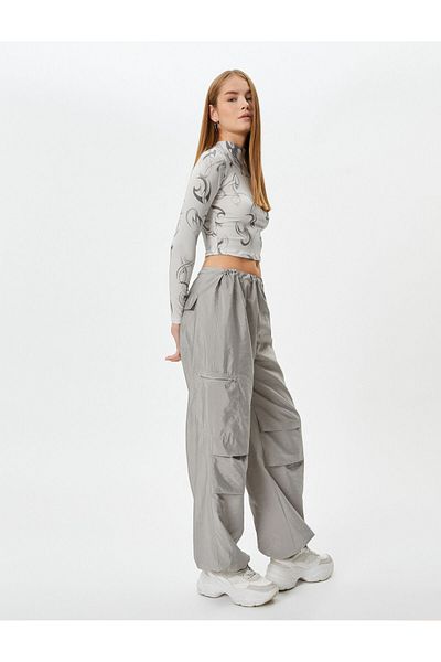 Koton Parachute Trousers Relaxed Cut with Floor Detail and Pockets