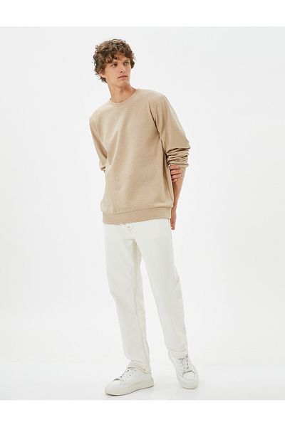 Koton Basic Sweater Crew Neck Textured Long Sleeve