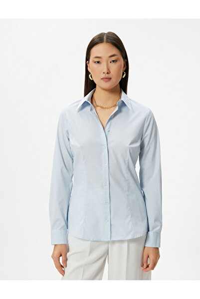 Koton Slim Fit Gömlek Uzun Kollu Düğmeli Manşet Yaka