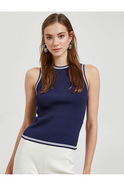 Koton Tricotaj Tricot Tricot cu nervuri cu detaliu dungi