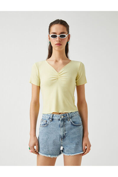 Koton Μπλουζάκι με κοντομάνικο βολάν Basic