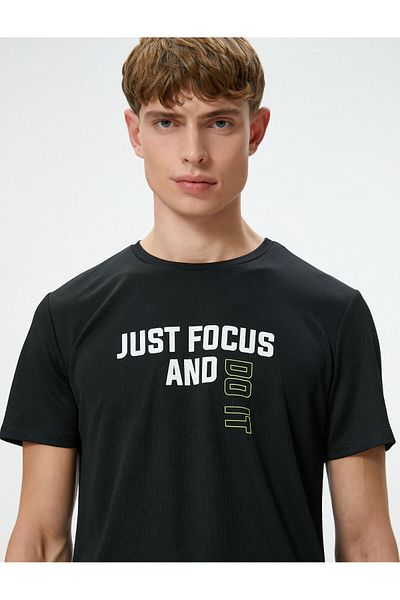 Koton Αθλητικό μπλουζάκι με κοντό μανίκι Crew Neck - Slogan Printed