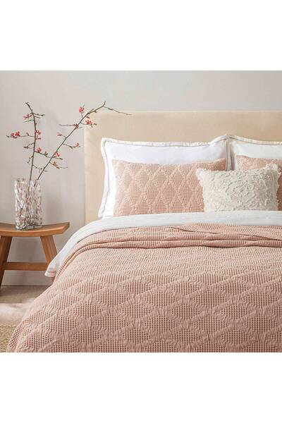 Chakra Marques Yatak Örtüsü Çift Kişililk Pudra
