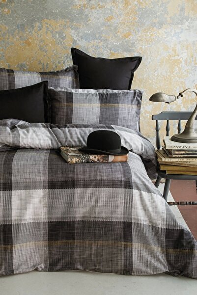 İssimo Home Dunloe Black 210 TC (83 Tel) Dijital Pamuk Saten Nevresim Takımı ...