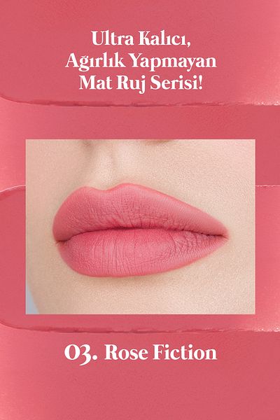 PERIPERA Matná a dlouhotrvající tyčinková rtěnka Peripera Ink Mood Matte Stick (03 Rose Fiction)