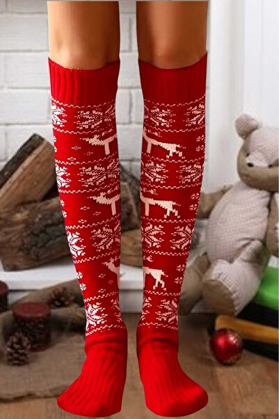 Trenderrs Women's New Year's Themed Snowflake Patterned Knee High Socks Set of 3