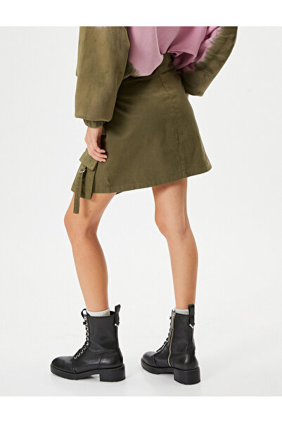 Koton Двобортна карго-міні спідниця бавовняна з кишенями Детальніше
