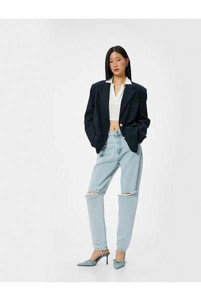 Koton Entspannt geschnittene High Waist Jeans - Mom Jeans