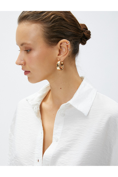 Koton Βασικό πουκάμισο μακρυμάνικο άνετο κόψιμο