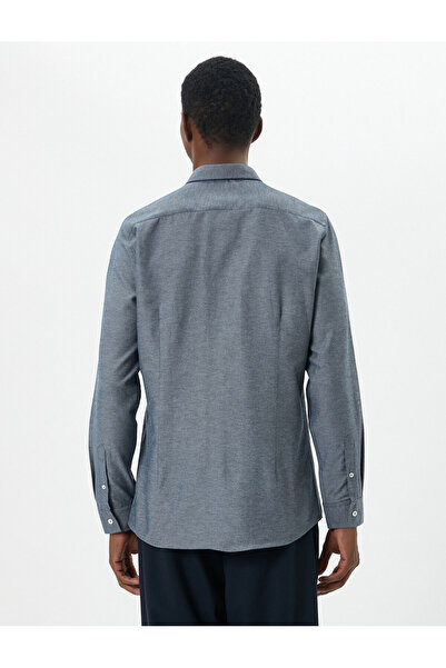 Koton Πουκάμισο με μισό ιταλικό γιακά με λεπτή εφαρμογή και μακρυμάνικο