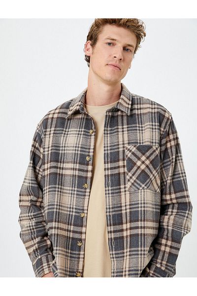 Koton Classic Collar and Pocket Detailed Lumberjack Shirt