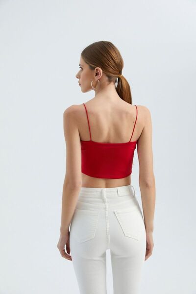 Hiccup Cep Detaylı Kısa Kollu Crop Gömlek