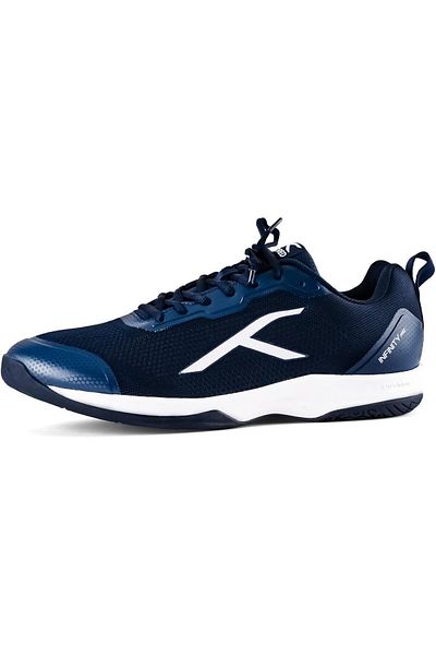 Hundred Infinity Pro Badminton Shoes | Non Marking | X-Cushion Protection (Navy/White, 9UK)