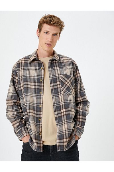 Koton Classic Collar and Pocket Detailed Lumberjack Shirt