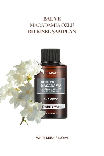 Kundal Kırılma Karşıtı Besleyici Bakım Şampuanı KUNDAL Honey & Macadamia Nature Shampoo 100ml White Musk