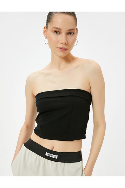 Koton Detailní Crop Top bez ramínek