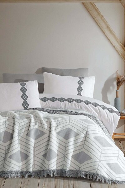 Elart Clark Nevresimli Battaniye Seti 7 Parça Gri