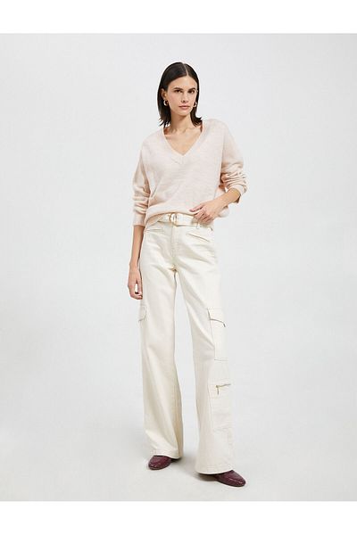Koton Basic V-Neck Knitwear Sweater Relax Fit