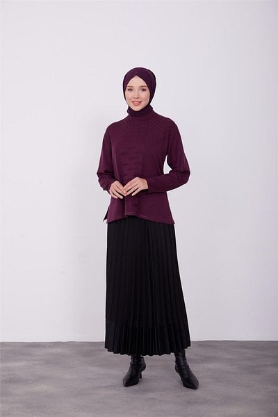 Armine Sweater23Kd9006 Plum - Stylish and Comfortable